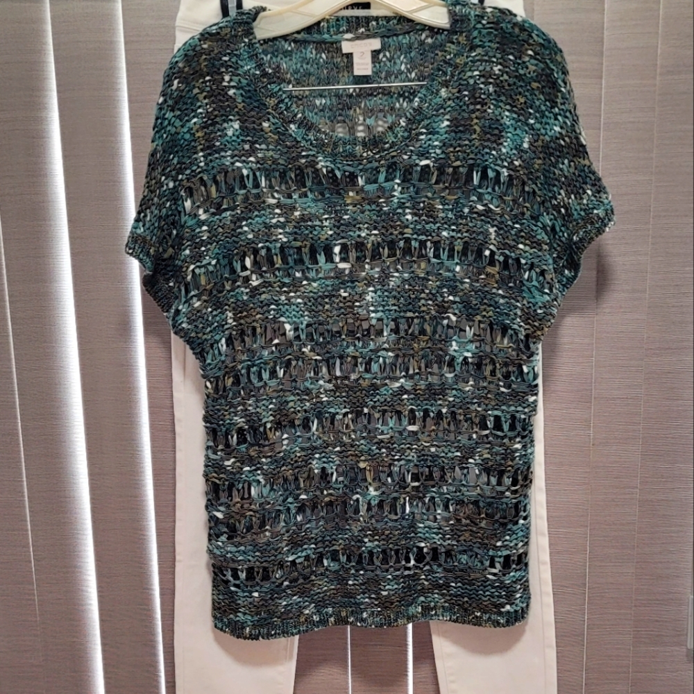 EUC/ CHICO'S CROCHET KNIT TOP